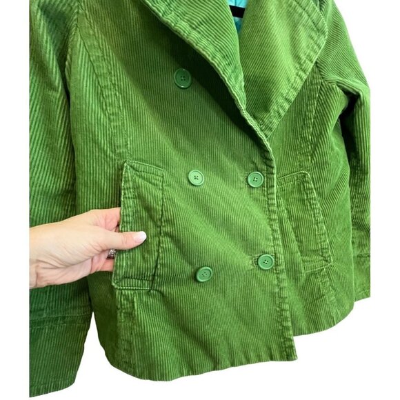 GAP Maternity Green Corduroy Double-Breasted Peacoat Jacket XS - Picture 5 of 10